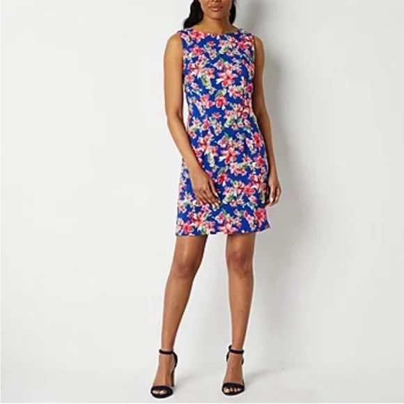 Alyx Dresses Nwt Alyx Blue Red Pink Floral Sleeveless Sheath